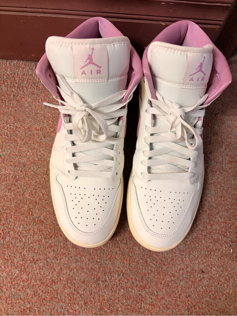 Nike High-Top Sneakers in White and Pink